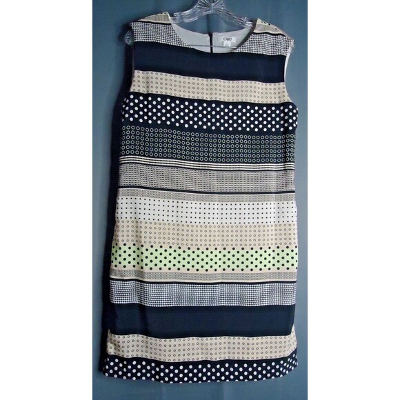 Cato Lined Multicolored Geometric Print Sleeveless Sheath Dress Size Small - Picture 3 of 10